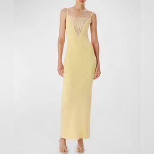 Ronny Kobo Collection Janae Knit & Lace Maxi Dress, Buttercream